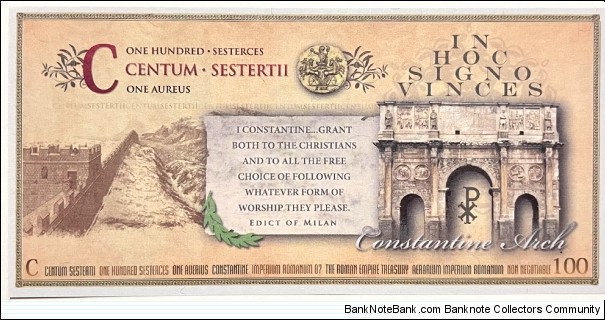 Banknote from Roman Empire year 2007