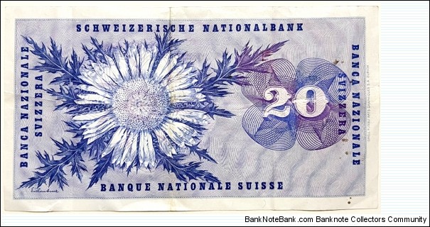 Banknote from Switzerland year 1974