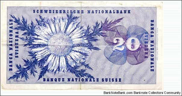 Banknote from Switzerland year 1976