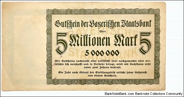 Banknote from Germany year 1923