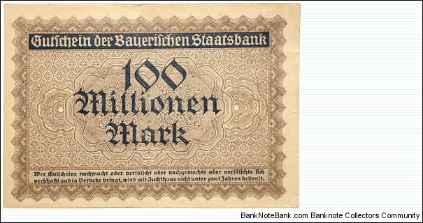 Banknote from Germany year 1923