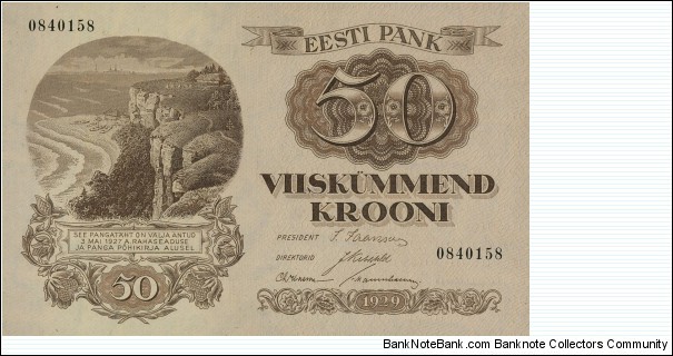 Estonia 50 Krooni 1929 Banknote