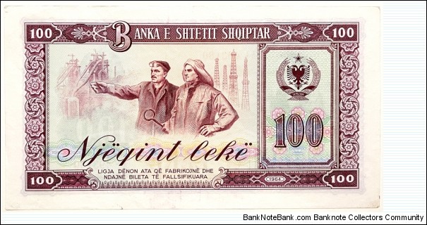 Banknote from Albania year 1964