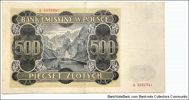 Banknote from Poland year 1940