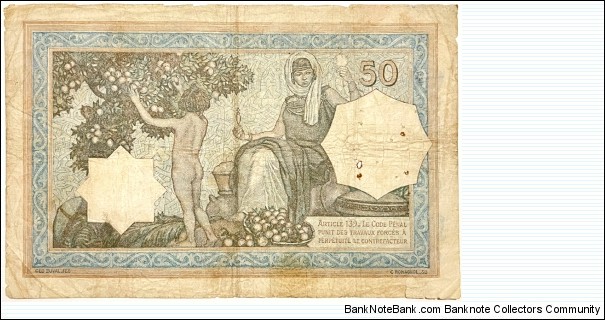 Banknote from Algeria year 1936