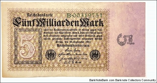 5.000.000.000 Mark (Weimar Republic 1923) Banknote