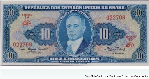 P-167a 10 Cruzeiros Banknote