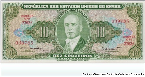 P-177a 10 Cruzeiros Banknote