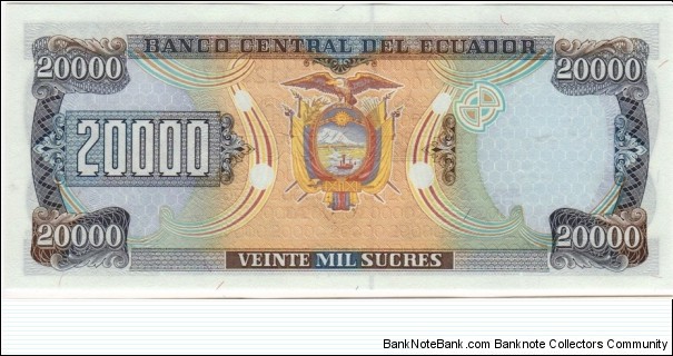 Banknote from Ecuador year 1999