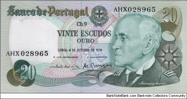 P-176a(2) 20 Escudos (Vilar-Marques) Banknote