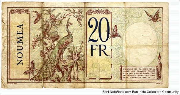 Banknote from French Polynesia year 1929