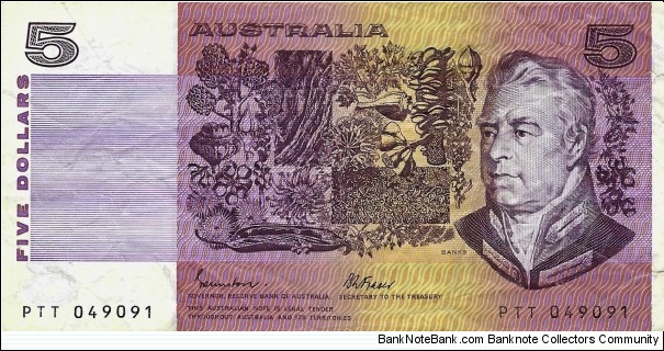 AUSTRALIA 5 Dollars 1985 Banknote