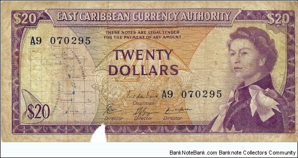 EAST CARIBBEAN STATES
20 Dollars 1965 Banknote