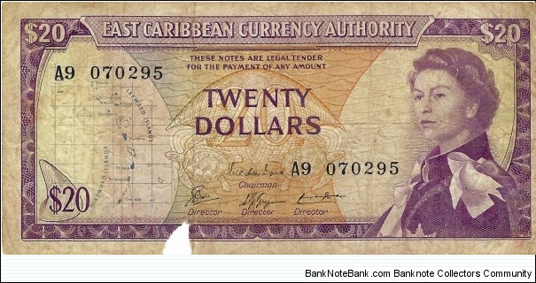 EAST CARIBBEAN STATES
20 Dollars  Banknote