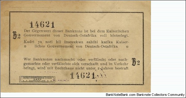 Banknote from Tanzania year 1915