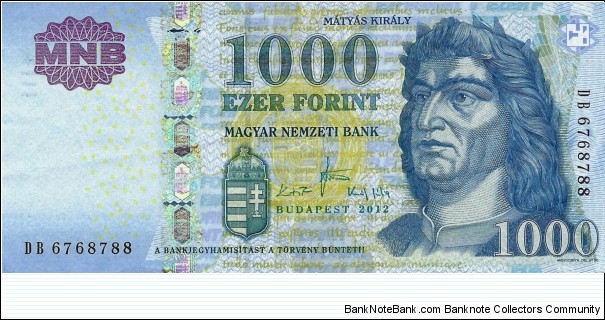 HUNGARY 1,000 Forint  Banknote