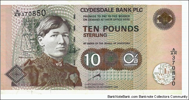 SCOTLAND 10 Pounds 1998 (Clydesdale Bank PLC) Banknote