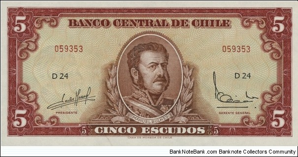 Chile 5 Escudos Banknote