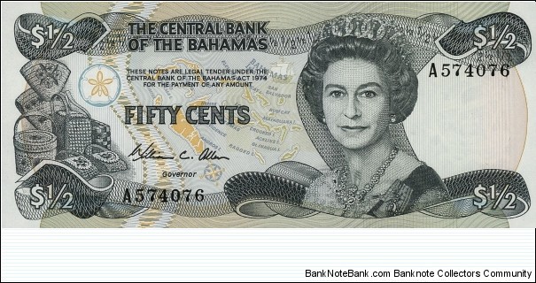 Bahamas 50 cents Banknote