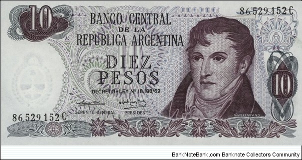 Argentina 10 Pesos Banknote