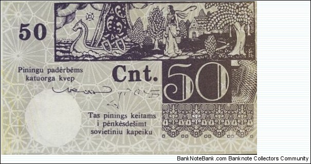 Banknote from Lithuania year 1989