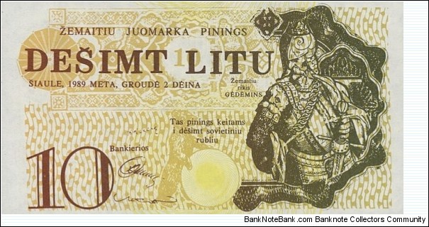 10 Litu - Zemaitiu festival. Banknote