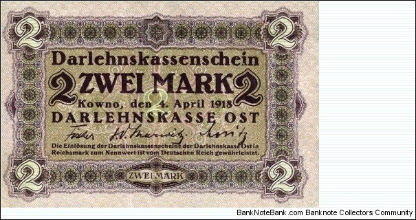 2 Mark - Darlehnskasse Ost. Banknote