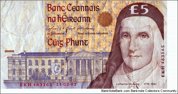Ireland 1997 5 Pounds. Banknote