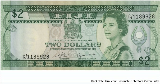 Fiji 2 Dollars Banknote