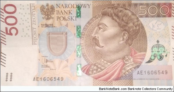 Poland 500 Złotych AE 1606549 Banknote