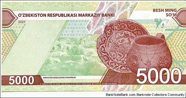 Banknote from Uzbekistan year 2021