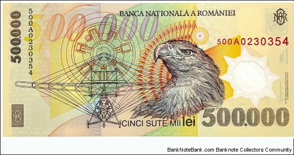 Banknote from Romania year 2000