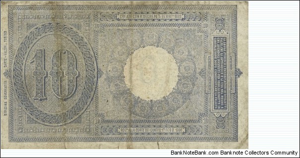 Banknote from Italy year 1888