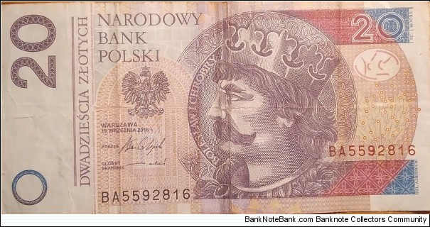20 Złotych BA5592816 Banknote