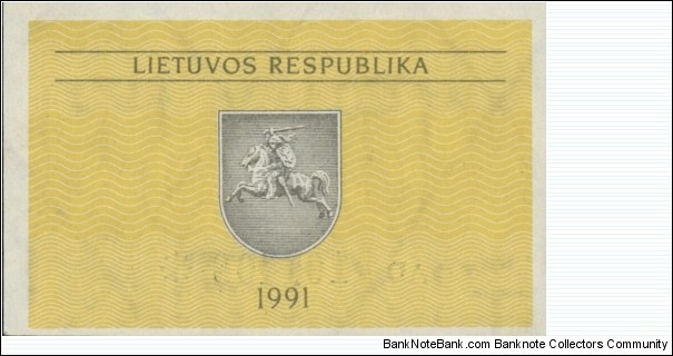 Banknote from Lithuania year 1991