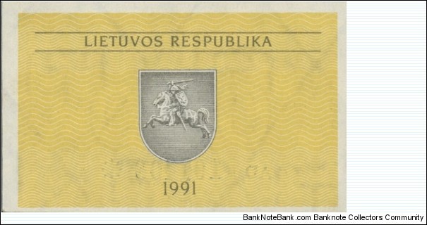 Banknote from Lithuania year 1991