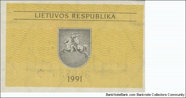 Banknote from Lithuania year 1991