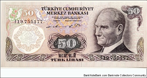 50 Lira (Replacement notes) Banknote