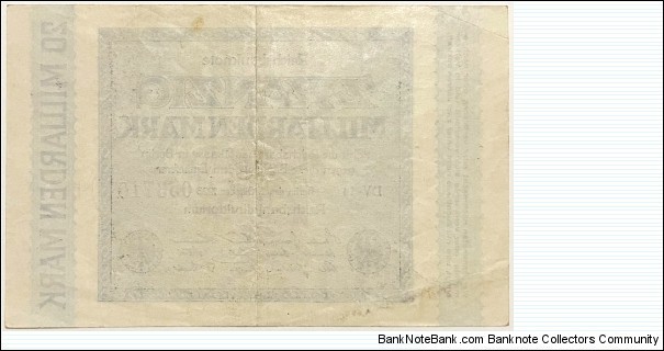 Banknote from Germany year 1923