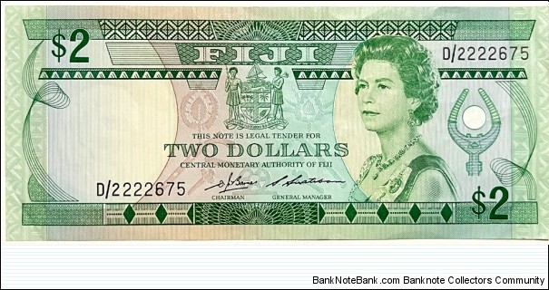 2 Dollars (Serial D/2222 675) Banknote