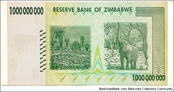 Banknote from Zimbabwe year 2008