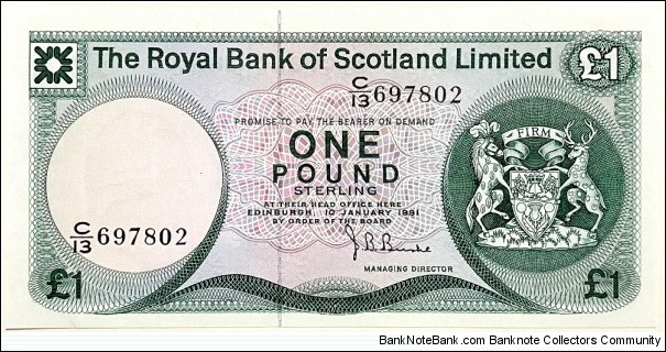 1 Pound Sterling (The Royal Bank of Scotland Limited) Banknote