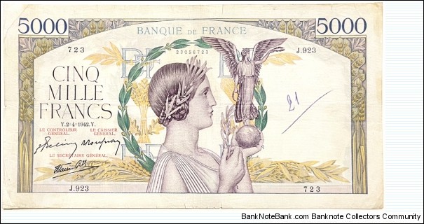 5000 Francs Banknote