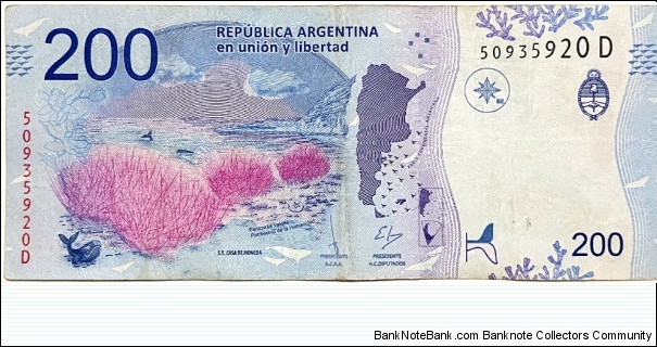 Banknote from Argentina year 2016