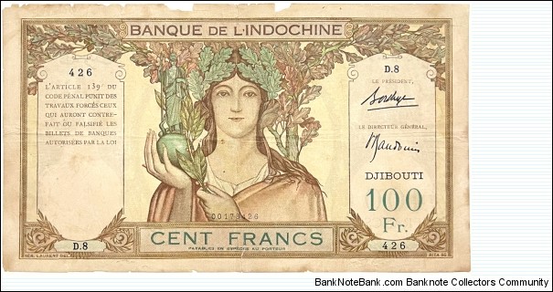 100 Francs (French Somaliland 1928 - 1938) Banknote