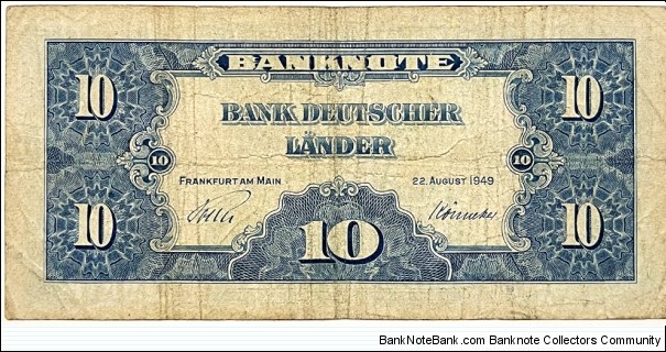 Banknote from Germany year 1949