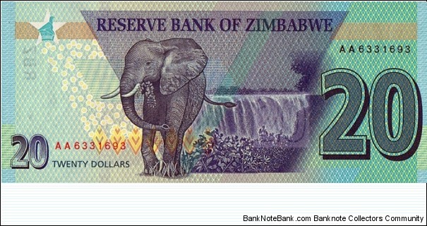 Banknote from Zimbabwe year 2020