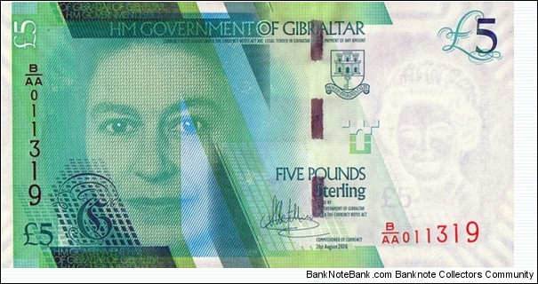 Gibraltar 2020 5 Pounds. Banknote