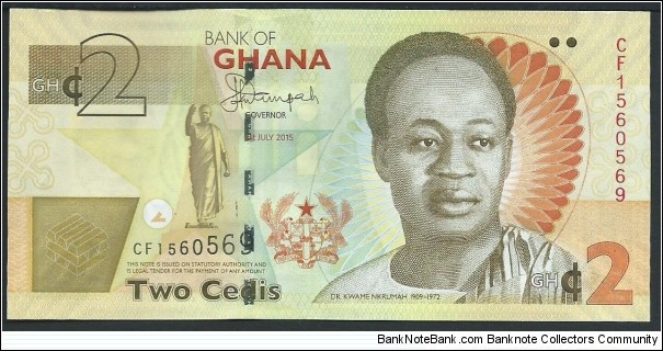 2 Cedis / pk 37 Ad  Banknote