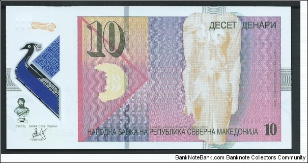 NORTH MACEDONIA / 10 Denari / pk W27 / Polymer Banknote